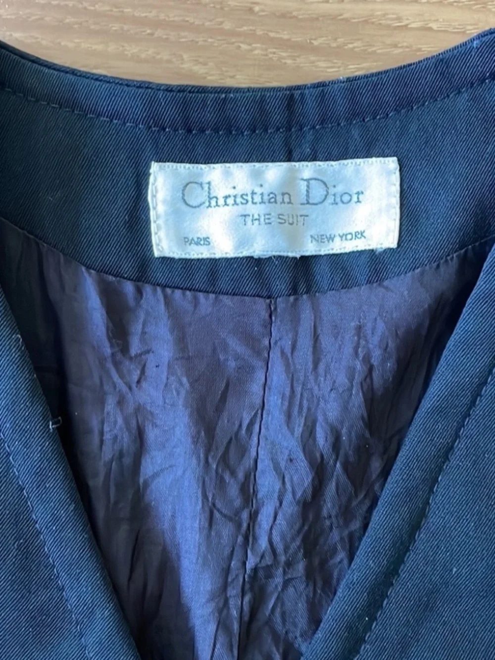 CHRISTIAN DIOR SIZE MEDIUM M NAVY BLUE BLAZER LOT5968